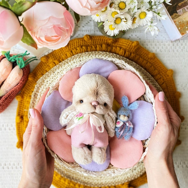 Bunny/My favorite bunny  /Teddy bunny gift/Birthday/Decorative Toys/Toys Handmade Teddy rabbit , Collectable Teddy Bunny/Bunny with a toy-bu