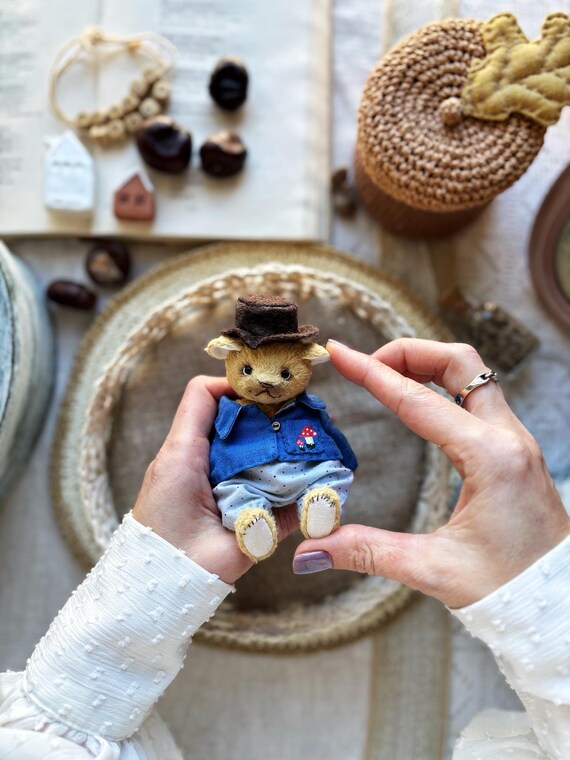 愛おしい黒耳ちゃん くま テディベア アーティストベア 海外作家様