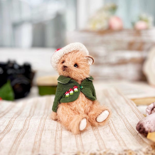 Mohair Artist Teddy Bear: OOAK Collectible, Vintage Style