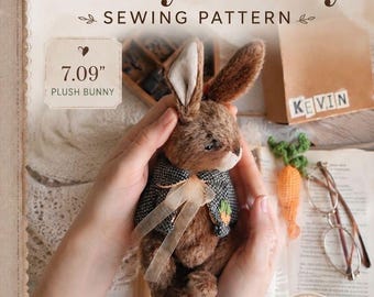Teddy Hase Schnittmuster: 18 cm Plüsch Bär (PDF Pattern)