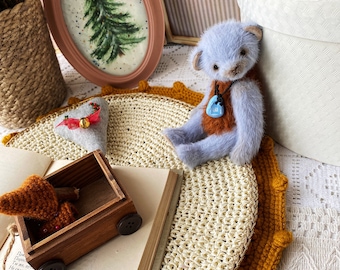 Blue Bear/Teddy Bears/Teddy Bears gift/Birthday/Decorative Toys/Toys Handmade Teddy Bears, Collectable Teddy Bear, Plush Teddy Bear