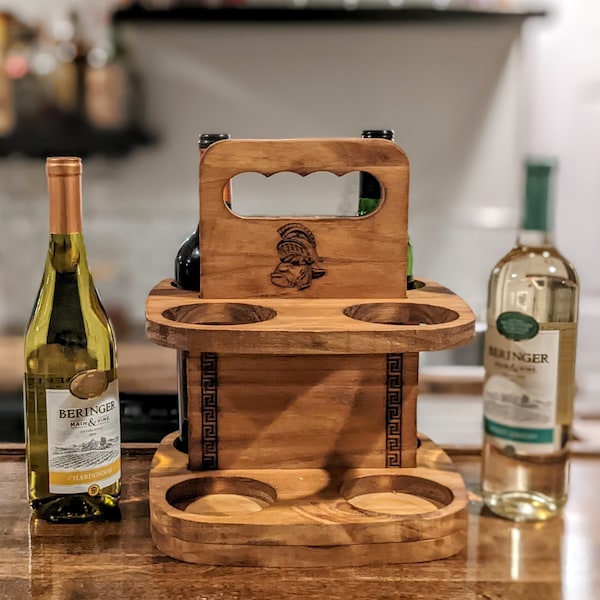 Wine Caddy | Holder | Carrier | MSU Gruff Sparty or Customize
