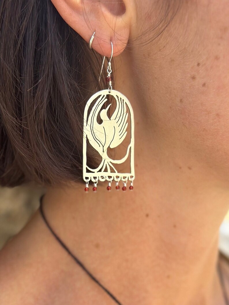 DISK EARRINGS PHOENIX RISE SILVER main image 1