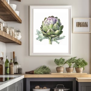 Artichoke Watercolor Giclee Print: Kitchen Wall Art