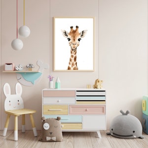 Nursery Giraffe Print , Nursery Decor, Kids Wall Art, baby decor, cute animal, giclee, watercolor, safari, shower, animals
