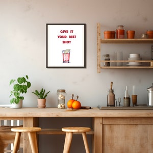 Bar Print, Modern Game Room Art Bachelor Bachelorette Party Drinking Cart Wall shots college dive whiskey tequila vodka fun happy hour drank