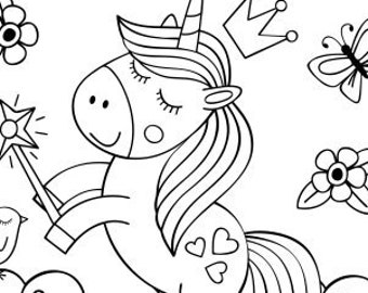 35-page Printable Unicorn Colouring Pages