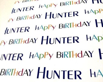 Personalized Wrapping Paper - Happy Birthday - Gift Wrap - Unique Custom Gift - Custom Wrapping Paper Birthday - Happy Birthday Paper