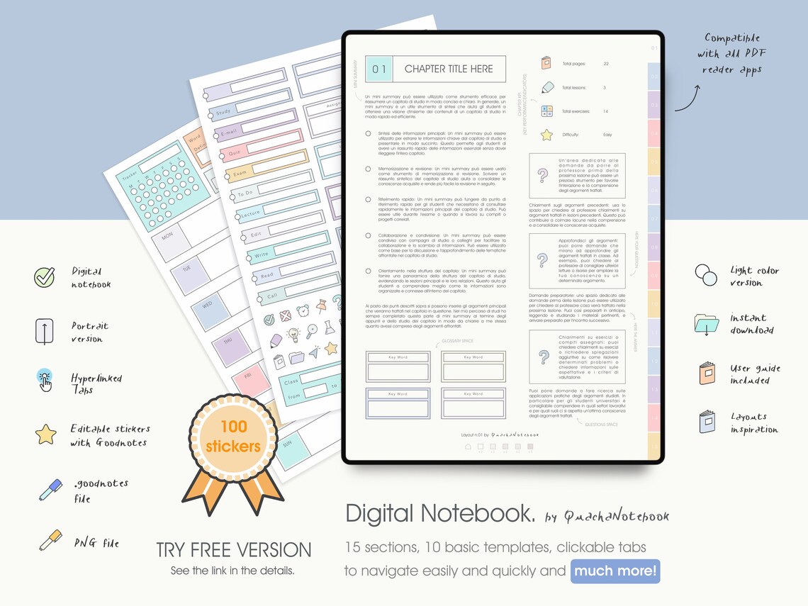 Tab Digital Notebook for Taking Notes on Ipad. Digital Student ...