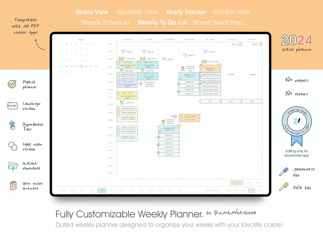 Fully Customizable Digital Weekly Planner. Digital Planner for ...