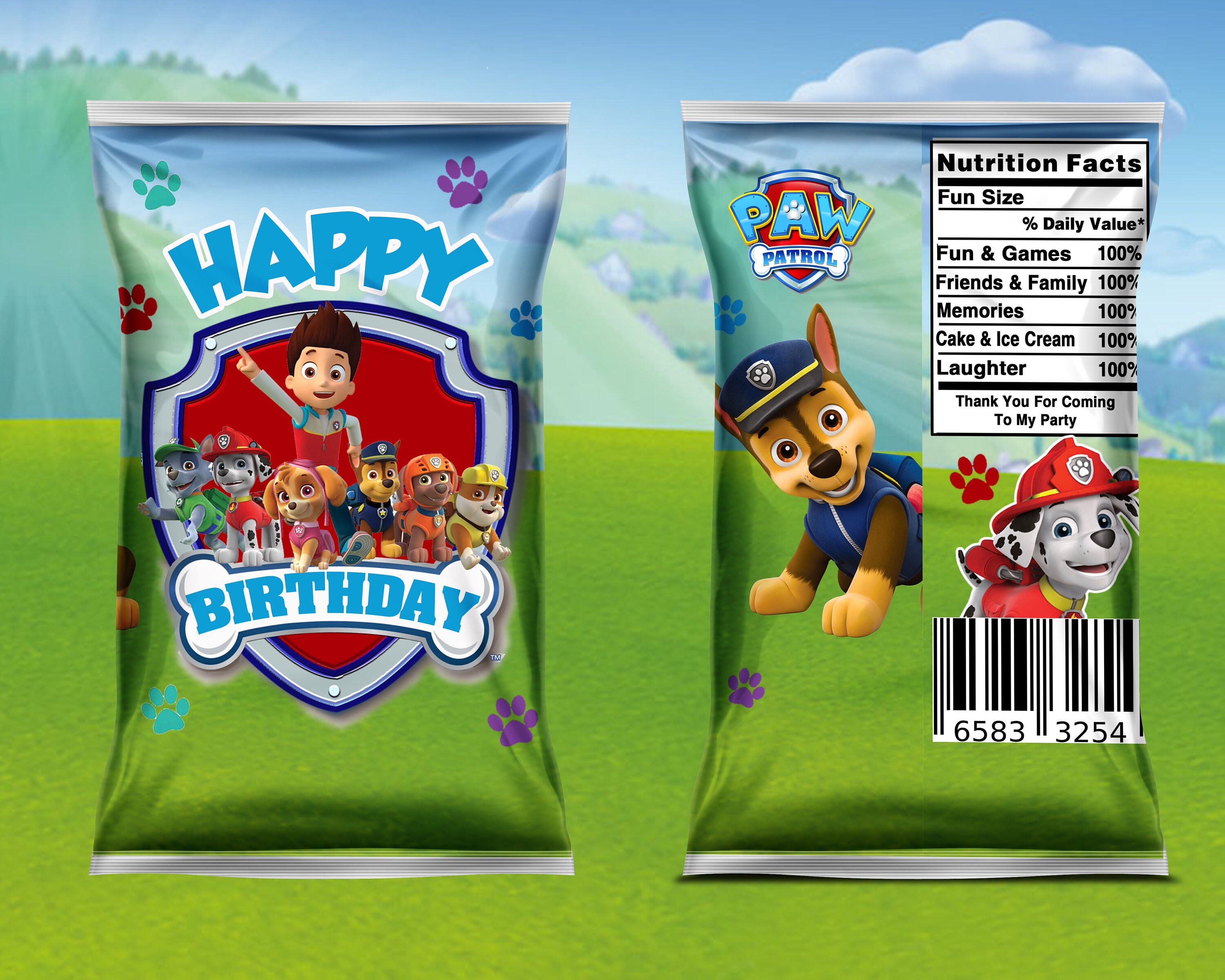 Custom Birthday Chip Bag Digital File Instant Download DIY Etsy
