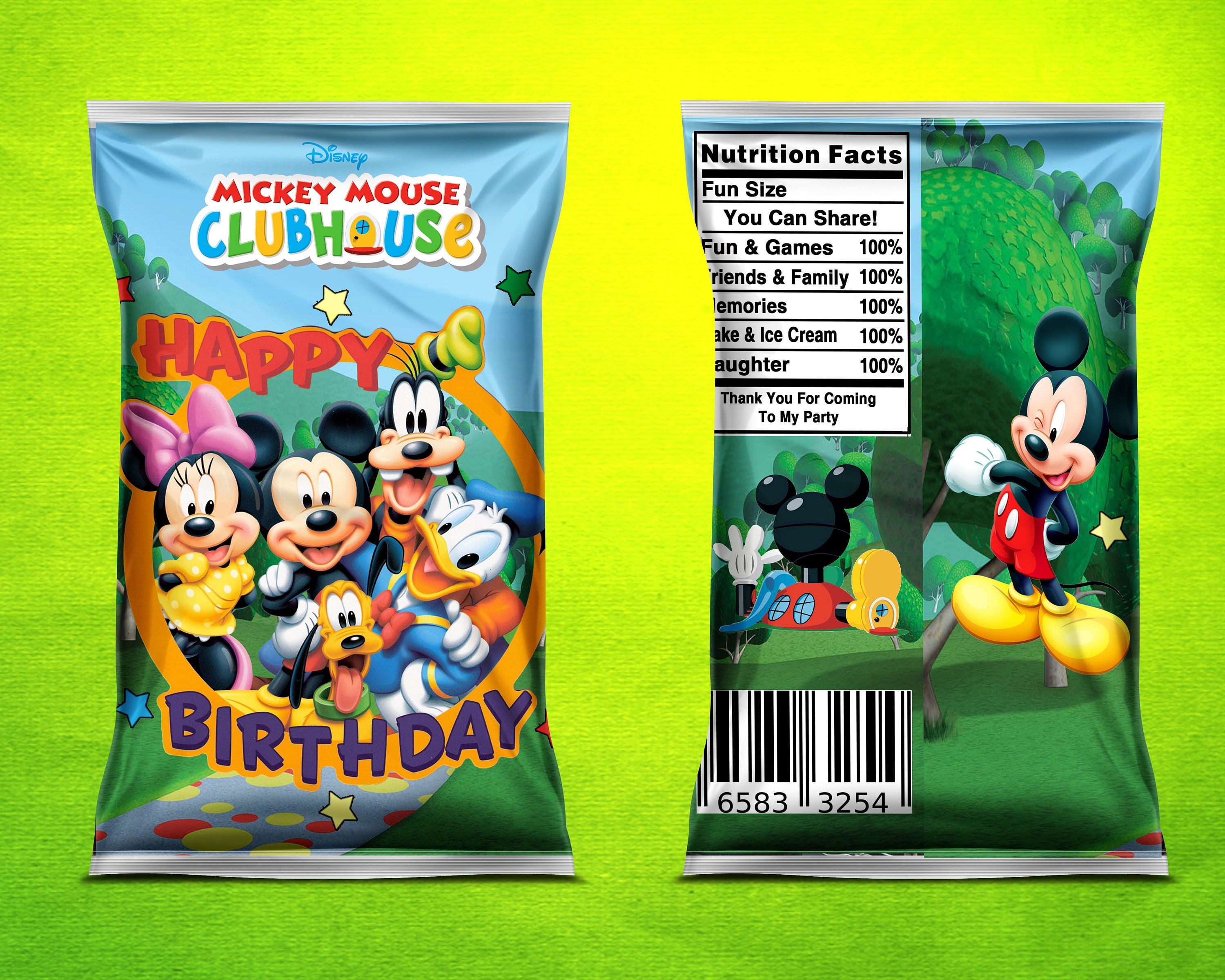 Birthday Party Chip Bag Any Theme Digital File Instant Etsy