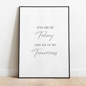 All of my Tomorrows Print | Glamorous Typography Print | All of my Tomorrows Quote | Modern Party Decor | Gift For Her | Instant Download