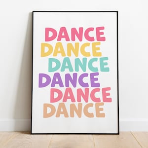 Dance in Candy Pastel Lettering Print | Glamorous Typography Print | Quote Art Poster | Modern Party Decor | Gift For Her | Instant Download