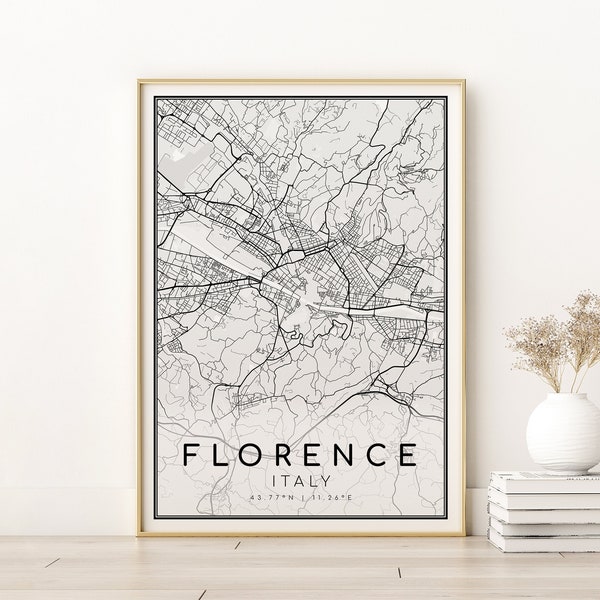 FLORENCE Italy City Map, Map print, Home Map, Gift Map, Map Poster, valentines day gift, personalized map, gifts for her, Digital Download