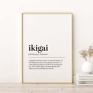 Kokoro Definition Print, Japanese Dictionary Artwork, Japandi Poster,  Nordic Print, Printable Wall Art, Typography Poster, Digital Download