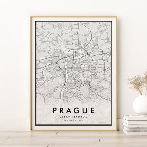 Prag Karte Drucken, Tschechische Republik Karte Drucken,Prauge Plakat, Reise Karte, Straßen Karte Kunst, druckbare Karte Plakat, sofort-Download Karte