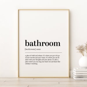 Stampa definizione bagno, Poster stampabile bagno, Stampe d'arte da parete retrò, Poster estetico bagno, Stampa dizionario, Download istantaneo
