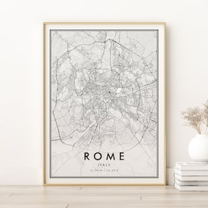 Rom Karte Drucken, Rom Stadtplan, Rom Italien Karte Drucken, Rom Karte Drucken, Retro Street Map Poster, Wand Kunst, sofort-Download Karte