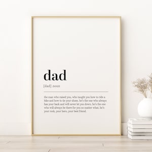 Dad Definition Print, Dad Quote Poster, Dad Wall Art Prints, Aesthetic Poster Art, Dad Minimalist Print, Personalized Gift, Digital Download