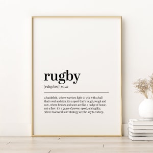 Impressão de definição de rugby, impressão minimalista de rugby arte de parede moderna, arte de parede de amor próprio de rugby, impressão de citações de rugby, download digital