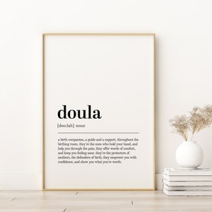 Doula Definition Print, Doula Printable Poster, Retro Wall Art Prints, Doula Aesthetic Minimalist Poster, Dictionary Print, Instant Download