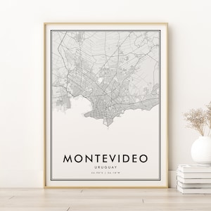 Montevideo City Map, Uruguay Personalized Map Print, Custom Locations Uruguay Map, gifts for him, Montevideo Map Print, Instant Download