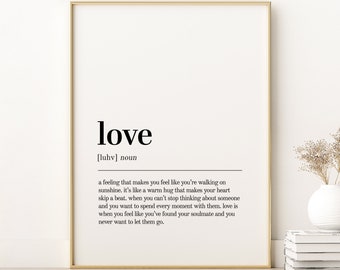 Love Definition Print, Love Printable Poster, Love Wall Art Prints, Minimalist Poster, Aesthetic Poster, Dictionary Print, Instant Download