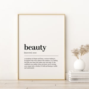 Beauty Definition Print, Beauty Office Definition Print, Unique Gift Idea, Gifts For Her, Beauty Dictionary Art Print, Instant Download
