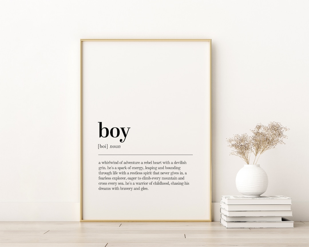 Boy Definition Print, Boy Printable Poster, Retro Boy Art Prints ...