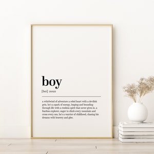 Boy Definition Print, Boy Printable Poster, Retro Boy Art Prints, Minimalist Poster, Aesthetic Poster, Dictionary Print, Instant Download
