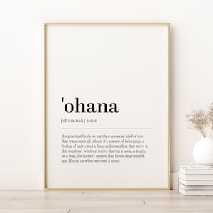 Ohana Definition Print, Ohana Quote Poster, Ohana Art Prints, Aesthetic Poster Art, Minimalist Print, Personalized Gift, Digital Download