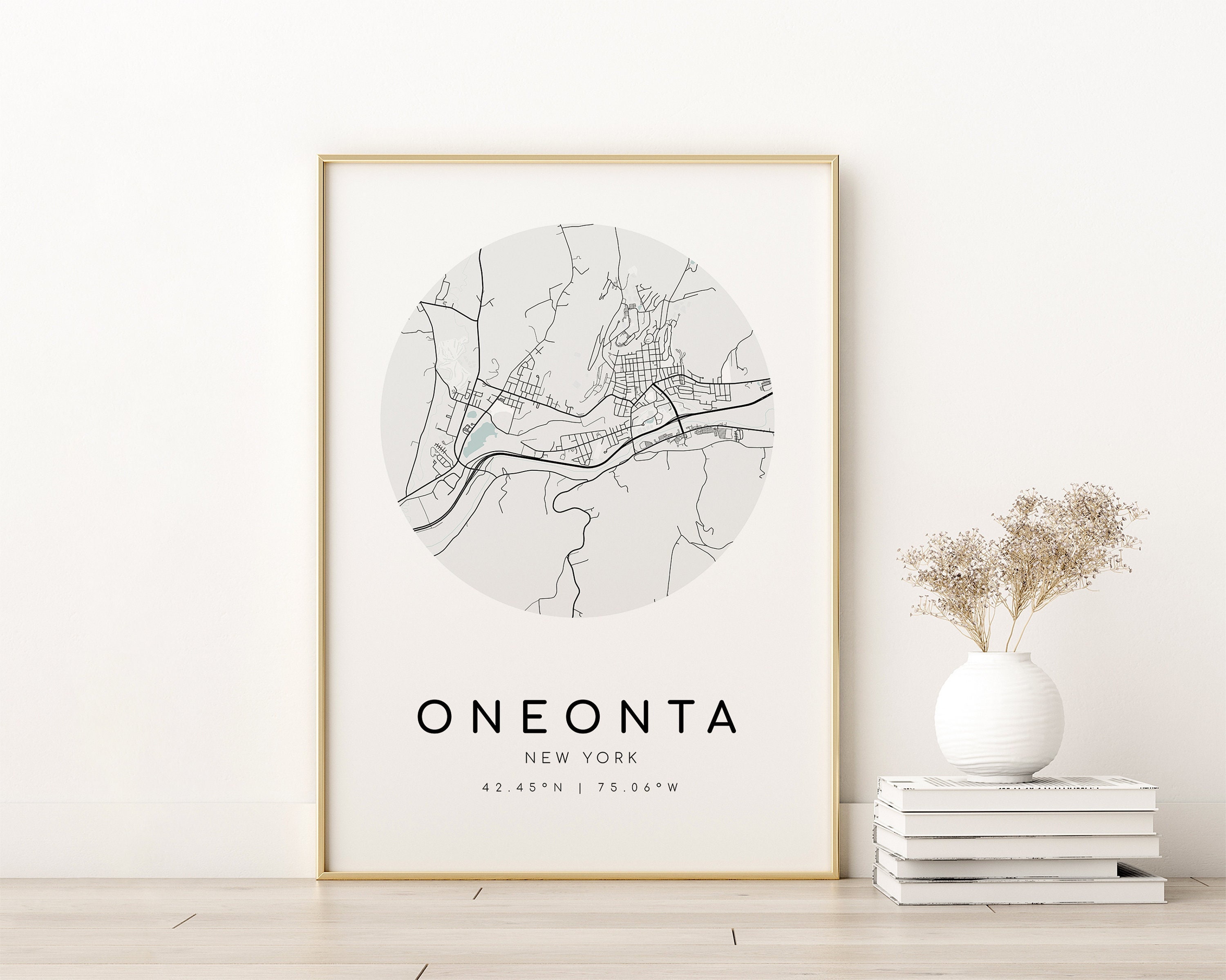 ONEONTA City Map New York NY Personalized Map Print New image pic image