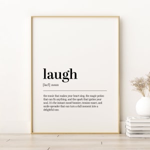 Laugh Definition Print, Laugh Office Definition Print, Unique Gift Idea, Gifts For Her, Laugh Dictionary Art Print, Laugh Instant Download