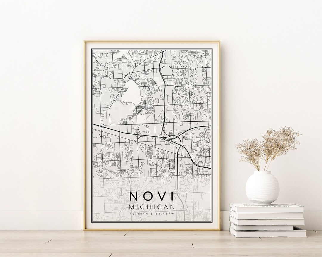 NOVI City Map MI USA Michigan Map Print Home Map Gift Map - Etsy