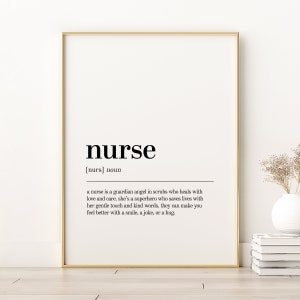 Nurse Definition Print, Nurse Dictionary Print, Birthday Gift Idea, Gifts For Him, Nurse Printable Wall Art, Nurse Digital Download