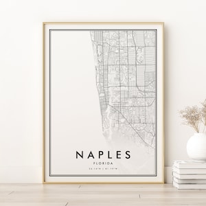 Neapel Karte Drucken, Neapel Florida Stadt Karte Poster, Geschenke für Sie, Florida Straßenkarte Drucken, minimalistische Kunst, Karten und Drucke, Digitaldrucke