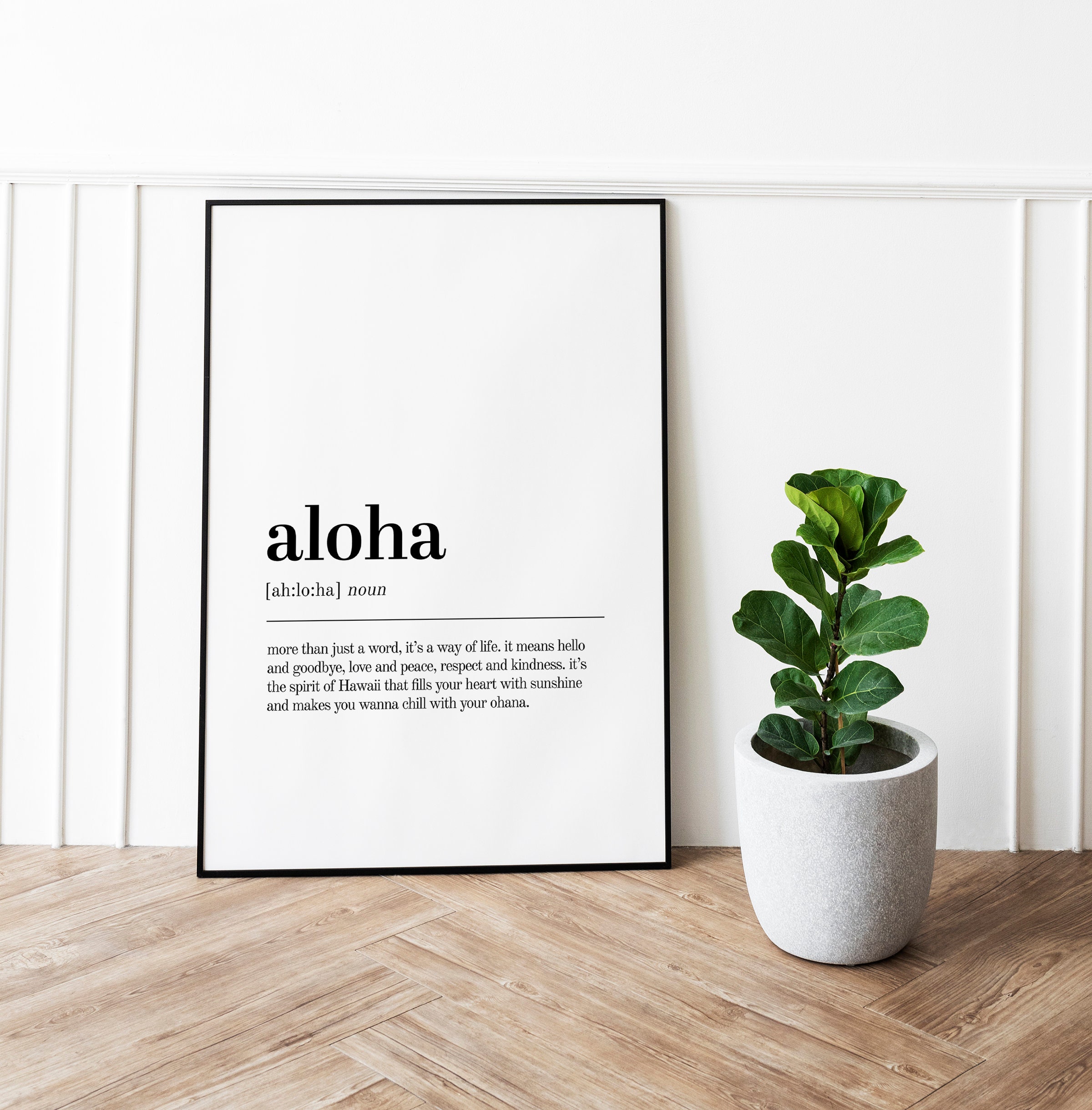 Aloha Definition Print, Aloha Minimalist Print Modern Wall Art, Aloha ...