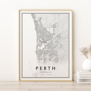 Perth Karte Druck, Perth Australien Lageplan, Perth Australien Standorte Straßenkarte, Benutzerdefinierte Retro Straßenkarte, Kartengeschenke für sie, Digitaldrucke
