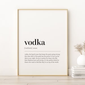 Vodka Definition Print, Vodka Quote Poster, Vodka Wall Art Prints, Aesthetic Poster, Minimalist Print, Personalized Gift, Digital Download
