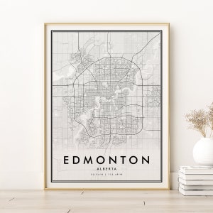 Edmonton Alberta Kanada Karte Print, Landkarte Poster, Edmonton City Map Poster, minimalistisches digitales Design, Geschenke für sie, Instant Download