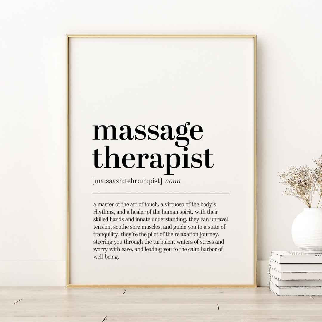 Massage Therapist Definition Print, Massage Therapist Dictionary Print