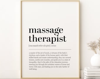 Massage Therapist Definition Print, Massage Therapist Dictionary Print, Birthday Gift Idea, Gifts For Him, Printable Art, Digital Download