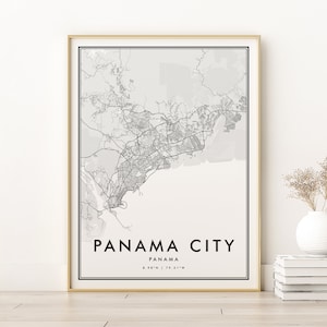 Impresión de mapas de la ciudad de Panamá, mapa de la ciudad del país de Panamá, mapa personalizado de cualquier ubicación, cartel del mapa de calles de la ciudad de Panamá, regalos para ella, impresiones digitales de Panamá