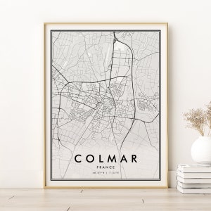 Impressão do mapa de Colmar, mapa da cidade de Colmar França, pôster do mapa antigo de Colmar, pôster do mapa antigo, impressão do mapa da cidade natal da França, mapa de download instantâneo