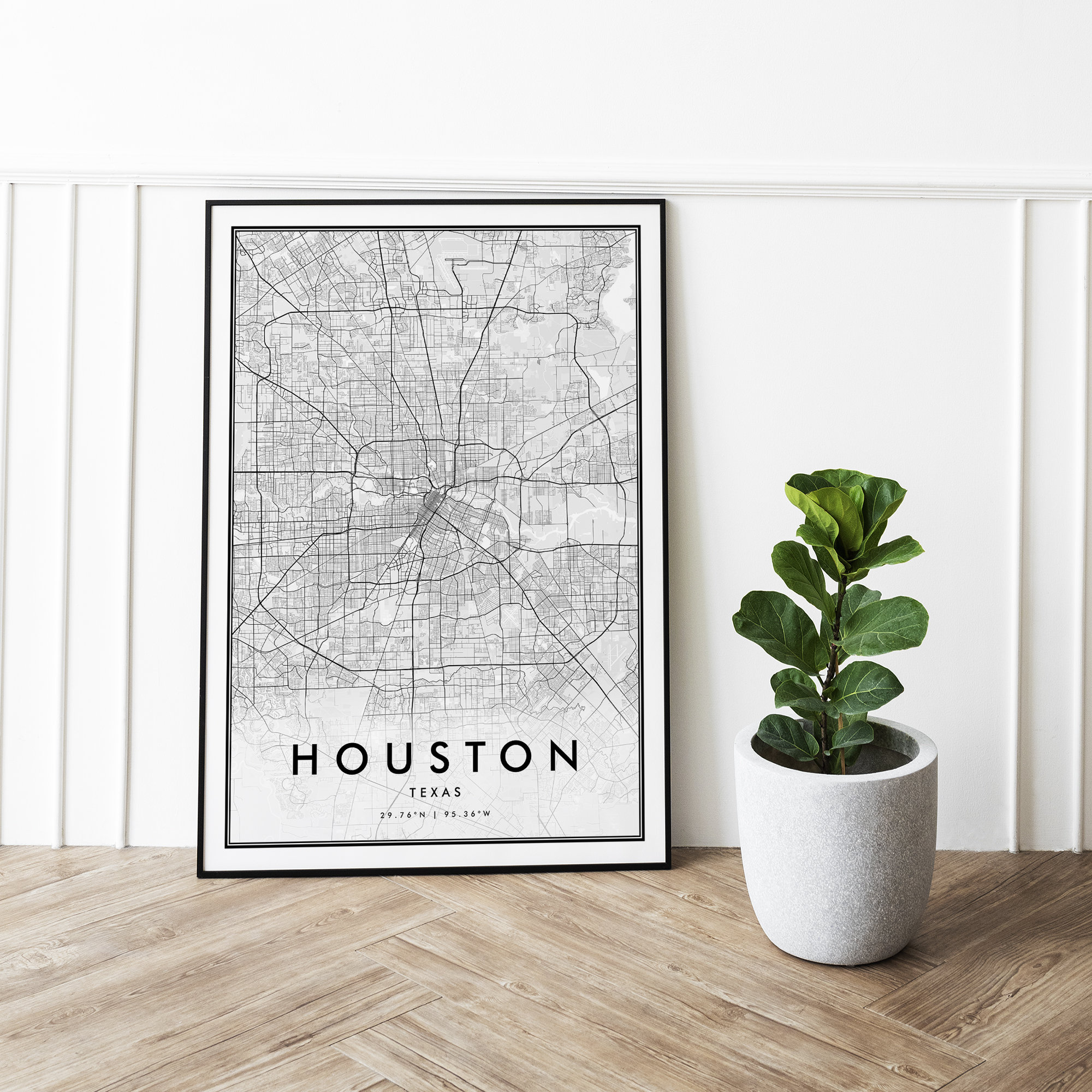 Houston Map Print, Houston City Map, Houston Texas State Map Wall Art ...
