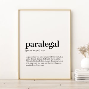 Paralegal Definition Print, Printable Poster, Retro Wall Art Prints, Paralegal Poster, Aesthetic Poster, Dictionary Print, Instant Download