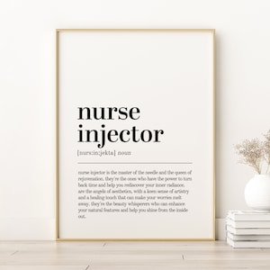 Nurse Injector Definition Print, Nurse Injector Retro Art Poster, Minimalist Poster, Aesthetic Poster, Dictionary Print, Instant Download