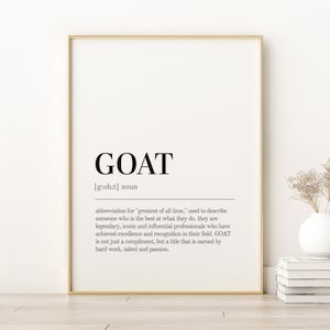 Goat Definition Print, Goat Dictionary Print, Birthday Gift Idea, Gifts For Him, Goat Printable Wall Art, Goat Digital Download