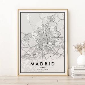 Madrid Karte Drucken, Madrid Karte, Madrid Karte, Madrid Karte, Madrid Karte, Retro Stadt Karte, digitaler Download